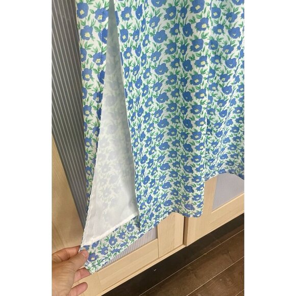 Lush Tie Strap Side Slit Flora Midi Dress Sz S Party Boho Beach Summer Resort - Picture 3 of 5